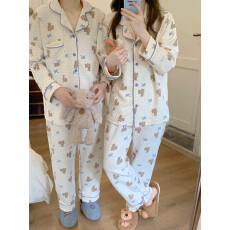 批发实拍#秋冬新品情侣#加厚夹棉 元气少女卡通家居服睡衣套装