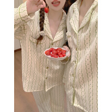 批发实拍#情侣#2色 韩系田园少女夹棉家居<b class='q'>服</b>睡衣套装
