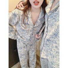 批发实拍#<b class='q'>情侣</b>#<b class='q'>秋冬</b>夹棉 韩系少女减龄叶子宽松<b class='q'>睡衣</b>家居服