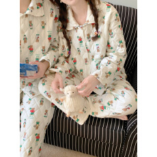 批发实拍#圣诞新品#情侣 韩系少女可爱卡通家居服睡衣套装