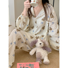 批发实拍#春日新品# 元气少女甜美花边家居服睡衣套装