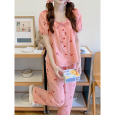 批发实拍#夏日#2色 韩系田园风少女花边家居<b class='q'>服</b>睡衣套装