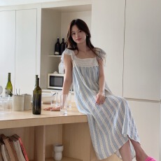 实拍#夏日新品 韩系少女宽松花边家居服睡裙