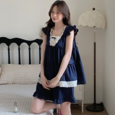 实拍#夏日新品#2色 元气少女花边可外穿家居服睡衣套装