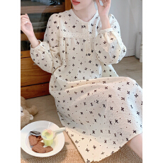 实拍#秋日 韩系田园风碎花甜美家居服睡裙