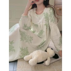 批发实拍#秋日新品 韩系田园风甜美家居服睡裙