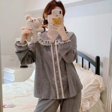 批发实拍#秋冬 韩系少女甜美家居服睡衣套装
