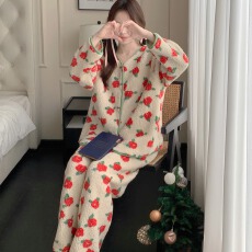 实拍#秋冬毛绒 韩系田园风碎花甜美家居服