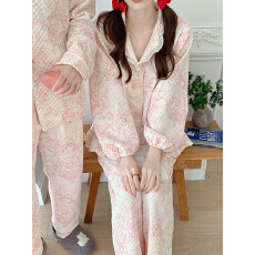批发实拍#秋冬情侣#2色夹棉 韩系水墨家居服<b class='q'>睡衣</b>套装80288#