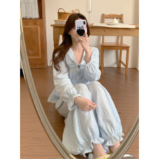 批发实拍#秋日新品 韩系设计款波点<b class='q'>甜美</b>家居服睡衣套装