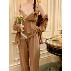 批发实拍#秋冬#2色 韩系甜美加厚家居服<b class='q'>睡衣</b><b class='q'>三件套</b>套装