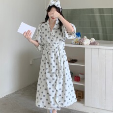 批发实拍#秋冬#配发带 韩系可爱甜美家居服睡袍