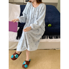 实拍#2色冬装新品 韩系田园风碎花甜美家居服睡衣套装
