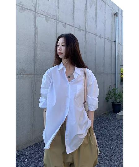 익스트림 제인 순면 흰 셔츠 출퇴근 루즈핏 긴팔 품격 셔츠