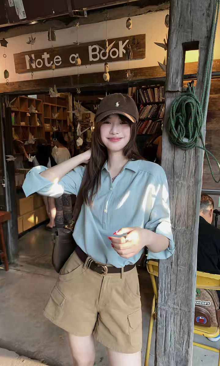 느슨함 센스 오래된 돈 슈퍼 부드러운 면 100% POLO 칼라 셔츠