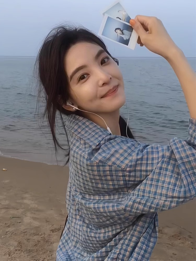 챕터 만약 난 같은 단락 파란색 격자 무늬 셔츠 루즈핏 한국 스타일 ins 긴팔 재킷 맨위