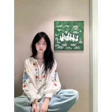 批发民族风重工刺绣花朵衬衫<b class='q'>上衣</b>女春秋薄款度假慵懒宽松休闲<b class='q'>棉麻</b>小衫