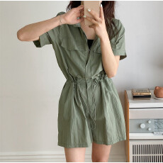 批发抽绳收腰宽松套头防晒连衣裙2026春夏韩版小清新显瘦防晒连身<b class='q'>裙裤</b>