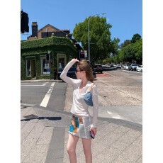 批发Polo拉链衬衫领<b class='q'>长袖</b>防晒罩衫T恤女慵懒风薄款微透上衣女