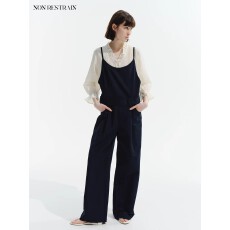 批发松弛感阔腿<b class='q'>连体裤女</b>可调节腰带叠穿背带裤夏季新款女
