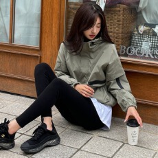 批发气质立领工装休闲防风外套上衣 女2025春新简约显瘦保暖纯色f茄克