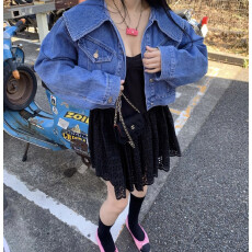 批发现  <b class='q'>甜美</b>简约纯色休闲日常百搭短款外套