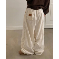 批发 轻亚休闲复古风灯芯绒宽松休闲裤