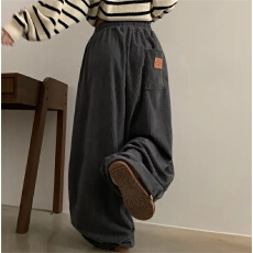 批发 轻亚休闲复古风灯芯绒宽松休闲裤