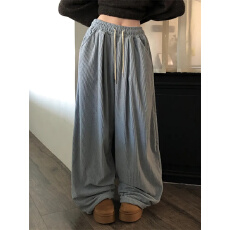 批发出货  甜美少女<b class='q'>松紧</b>腰抽绳直筒宽松休闲裤