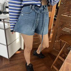 批发绑带牛仔短裤
