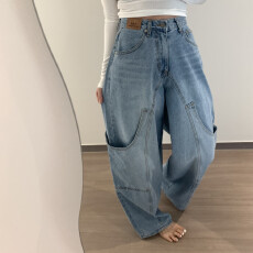 批发现 高腰帅帅的阔腿工装休闲裤