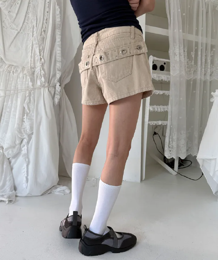 지금 단색 기타 서클 버튼 쇼트 스타일