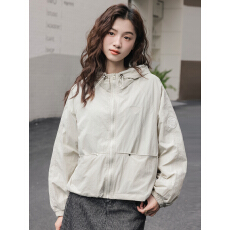 批发简约百搭宽松休闲<b class='q'>外套</b>女2026春季新款减龄小个子连帽工装夹克上衣