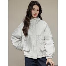 批发实拍韩版明线立领时尚休闲棉服夹克女2025秋季宽松加厚棉衣外套潮