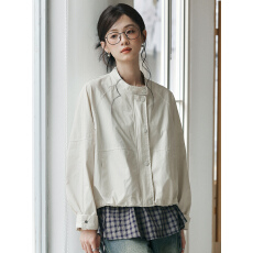 批发韩系极简立领抽绳短<b class='q'>外套</b>女2026春季通勤风休闲百搭宽松夹克上衣