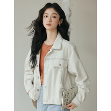 批发复古韩系明线牛仔短外套女2026春装新款百搭显瘦小个子夹克上衣