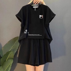 批发大码女装胖MM时尚减龄休闲运动服套装女士2025夏季新款显瘦两件套