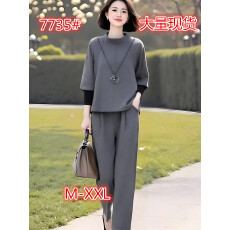 批发女装原创<b class='q'>品牌</b>旗舰店时尚洋气气质优雅拼接上衣裤子两件套秋季