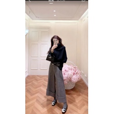 批发2025秋冬新款韩系设计感打底衫叠穿黑色毛衣<b class='q'>千鸟格</b>阔腿裤三件套