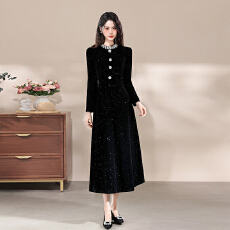 批发十三行品质 精致亮闪闪名媛<b class='q'>连衣裙</b>年会晚宴重要场合礼服长裙7289