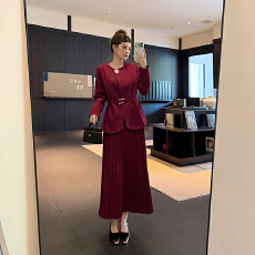 批发两件套连衣裙女2026时尚气质轻熟高贵遮肚显瘦减龄<b class='q'>套装</b>裙66189