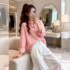 批发慵懒风雪纺长袖衬衫早<b class='q'>秋</b>季上衣女新款别致漂亮洋气小衫小众设计感