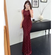 批发晚礼服女高级感宴会气质重工<b class='q'>鱼尾</b>长裙轻奢小众高端年会主持人订婚