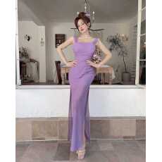 批发 实拍辣妹修身显瘦吊带网纱拼接连衣裙长款