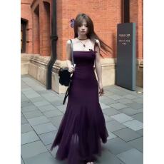 批发 实拍吊带连衣裙女高级感气质修身辣妹包臀鱼尾打底裙