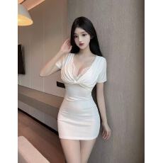 批发实拍性感蕾丝花边带胸垫挂脖吊带纯欲风内搭<b class='q'>连衣裙</b>