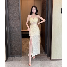 批发实拍法式名媛复古<b class='q'>蕾丝</b>拼接连衣裙夏季修身显瘦鱼尾裙吊带