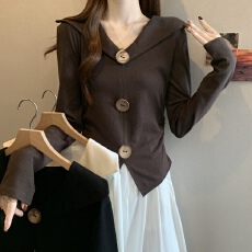 批发大码2025秋冬新款胖MM法式大翻领不规则设计感别致掐腰打底小上衣