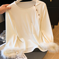 批发<b class='q'>实拍</b>2025新新中式休闲百搭时尚国风金丝绒<b class='q'>衬衫</b>上衣毛毛打底衫<b class='q'>T</b><b class='q'>恤</b>