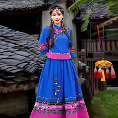 批发春夏新款女装少数民族风广西三月三演出旅拍布依族壮族套装两件套